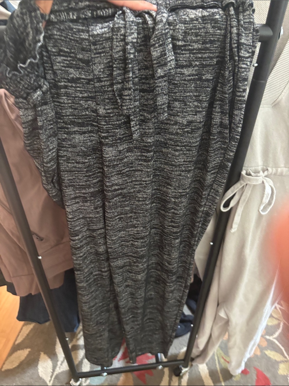 Lucky Brand Black and Gray Marled Knit Skirt